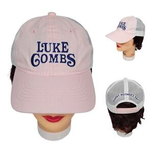 Luke Combs Strapback Hat Cap Ladies Fit‎ Happy Mother's Day Pink Blue White